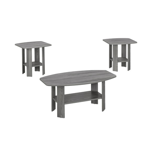 Monarch Specialties Table Set, 3pcs Set, Coffee, End, Side, Accent, Living Room, Grey Laminate