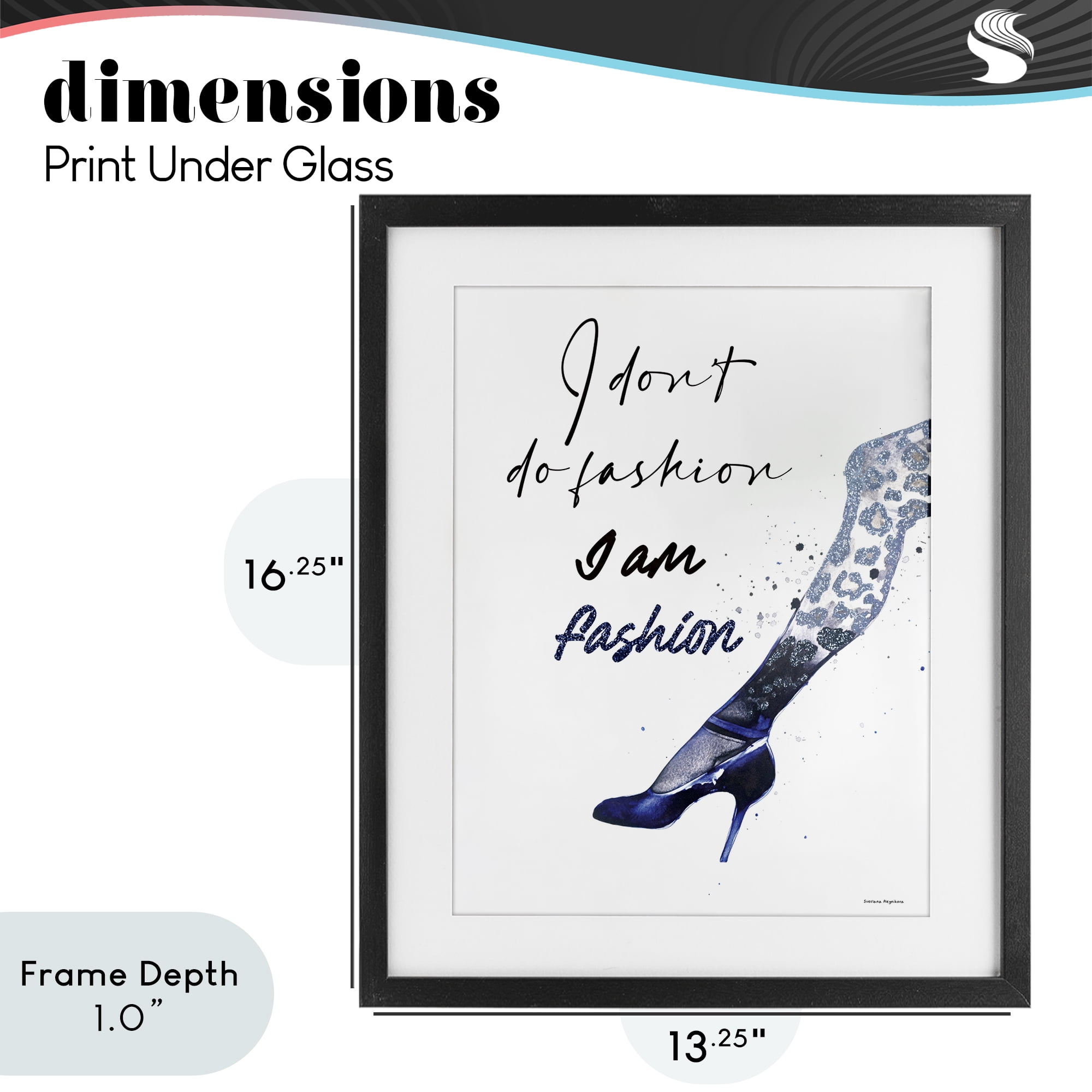 Stupell Industries Trendy I Am Fashion Black Framed Print Under Glass, design by Svetlana Aleynikova