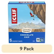 (9 pack) CLIF BAR Energy Protein Bars, Chocolate Chip, 5ct