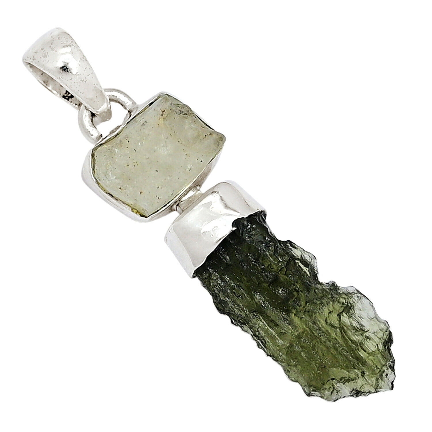Genuine Czech Moldavite Libyan Desert Glass 925 Silver Pendant Allp 5231 Walmart Com
