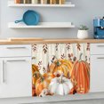 thumbnail image 6 of Fall Orange Pumpkins Small Sink Skirt 10"Wx11"L,Dustproof Under Sink Curtain with Self Adhesive Tape,Thanksgiving Floral Maple Leaf Cabinet Curtain Cover for Bathroom Vanity,Kitchen Storage Shelf,RV, 6 of 9