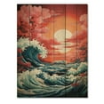 thumbnail image 3 of Designart "Waves of Drama V" Coastal Print on Natural Pine Wood, 3 of 5