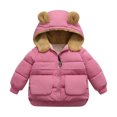thumbnail image 2 of AUNVITO 2025 Trendy Toddler Kids Boys Girls Cute Solid Color Cute Winter Thick Casual Keep Warm Hooded Coat Jacket, 2 of 4