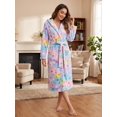 thumbnail image 6 of Loritta Secret Robes for Women, Long Length Hooded Soft Fleece Bathrobe Winter Plush Sleepwear Womens Robes with Pockets & Waist Belt, 6 of 8