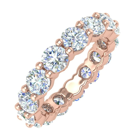 5 Carat Diamond Eternity Wedding Band Ring in 14K Rose Gold - IGI Certified (Ring Size 7) (Value Collection)