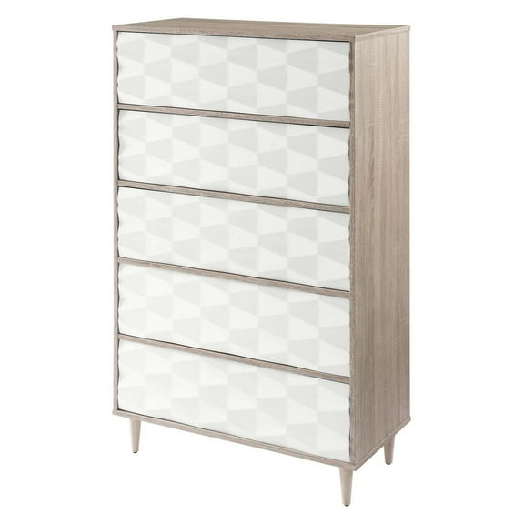 Dresser Drawer Chest, White Oak, Wood, Bedroom Living, Modern Contemporary HB35753