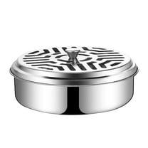 Mosquito Coil Holder with Lid - Fireproof Metal Incense Burner for Sandalwood & Repellent Coils, Portable for Camping, Patio, Poolside, Hiking & Outdoor Use