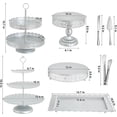 thumbnail image 3 of Juego de 11 soportes de metal plateado para tartas, mesa de postre para fiestas, soporte para cupcakes y juegos de exhibición de mesa de dulces para bodas, celebraciones de cumpleaños, 3 of 4