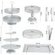 thumbnail image 3 of Juego de 11 soportes de metal plateado para tartas, mesa de postre para fiestas, soporte para cupcakes y juegos de exhibición de mesa de dulces para bodas, celebraciones de cumpleaños, 3 of 4