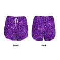 thumbnail image 5 of Picia Purple Glitter Pattern Women's 2 in 1 Athletic Running Shorts High Waisted Workout Casual Gym Sweat Shorts with Comfy Liner Zipper Pockets-Large, 5 of 9