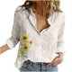 thumbnail image 2 of Puntoco Mujeres Impreso Algodón Manga Larga Tanque Carrera Bloues Cardigan tops Puntoco Puntoco-1, 2 of 5
