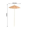 thumbnail image 3 of Efavormart 50 Pack Natural Biodegradable Tiki Hut Paper Umbrella Cocktail Sticks, Eco Friendly Bamboo Skewers Party Picks - 6", 3 of 11