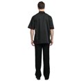 thumbnail image 4 of Toptie Short Sleeve Chef Jacket Kitchen Cook Coat Stripe Uniforms-Black-L, 4 of 5
