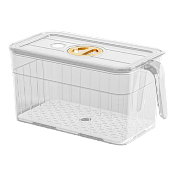 Yhmxh Utensilios de cocina Recipiente hermético para almacenar alimentos con asa, organizador de plástico para congelador, caja bento para despensa de cocina, pieza individual Muebles para cocina