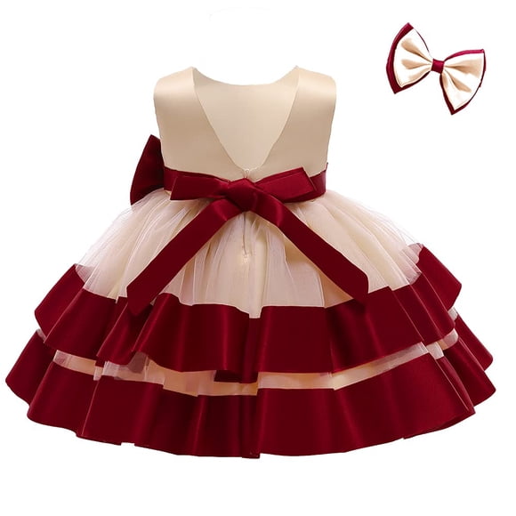 Vestido NSSMWTTC, vestido de baile con lazo sin espalda para niña, 80