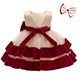 thumbnail image 1 of Vestido NSSMWTTC para niñas, Pascua, burdeos y champán con volantes, 1 of 5