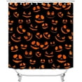 thumbnail image 2 of Juego de 4 cortinas de ducha de Halloween, cortina de ducha de tela blanca impermeable, alfombrilla de baño antideslizante, alfombras de baño, lindo fantasma rosa, divertido castillo de murciélago de, 2 of 7