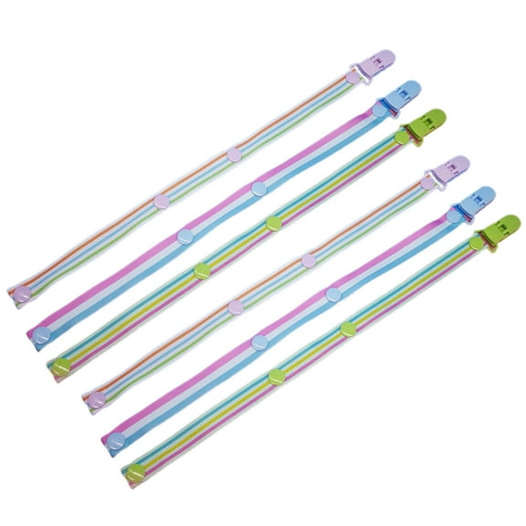 TELOLY 6 Pcs Pacifier Clip Cartoon Design Pacifier Pacifier & Teether 2-In-1 Easy to Disassemble Pacifiers,Set1