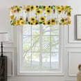 thumbnail image 2 of Sunflower Bees Windows Treatment Valances Rustic Kitchen Curtains Yellow Blackout Drapes Topper Panel with Rod Pocket for Bathroom Bedroom Living Room 54x18Inch, 2 of 6