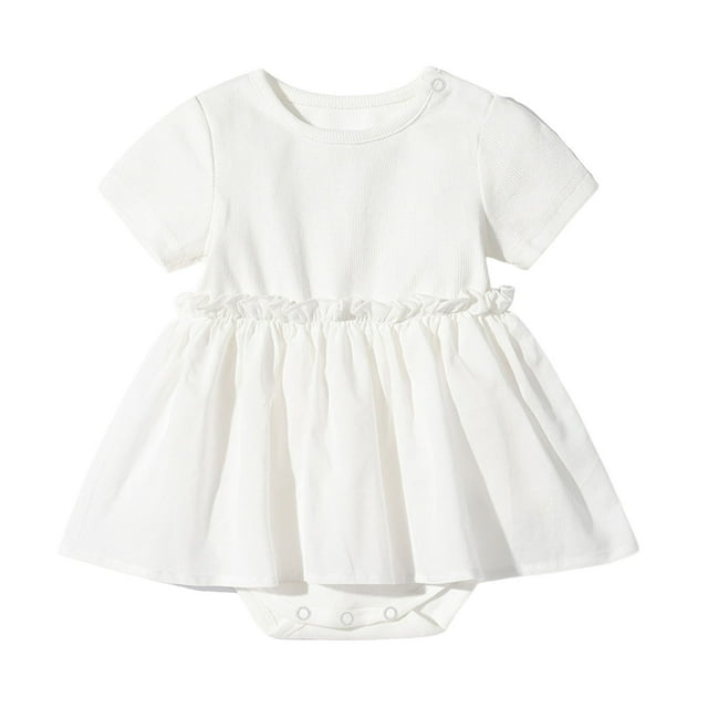QIPOPIQ Robe en Tulle pour Tout-Petite Fille Été à Volants Sans Manches Robe Décontractée de Mode pour Bébé Fille 1-6 Ans Liquidation