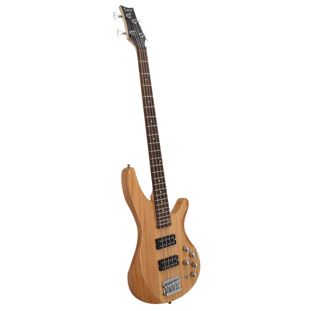 Tcbosik Electric Bass Guitar 4 String, 44 inch Bass with H-H Pickup & Laurel Wood Fingerboard, Bag and Other Accessories, Beginner Starter Kit, Burlywood