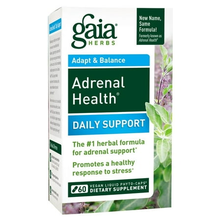 Gaia Herbs Adrenal Health Daily Support Vegan Liquid Phyto-Caps, 60 (Best Herbs To Take Daily)