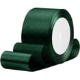 thumbnail image 1 of Dark Green Satin Ribbon, 2 Inches x 25 Yards Solid Fabric Ribbons for Gift Wrapping, Flower Bouquet, Crafts and Wedding Party Decoration, 1 of 7