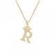 thumbnail image 1 of Collares de joyería para mujer - Letras R de las mujeres inglesas Collar colgante de corona Cadena de acero inoxidable Zircon Feliz Sencillez, 1 of 4