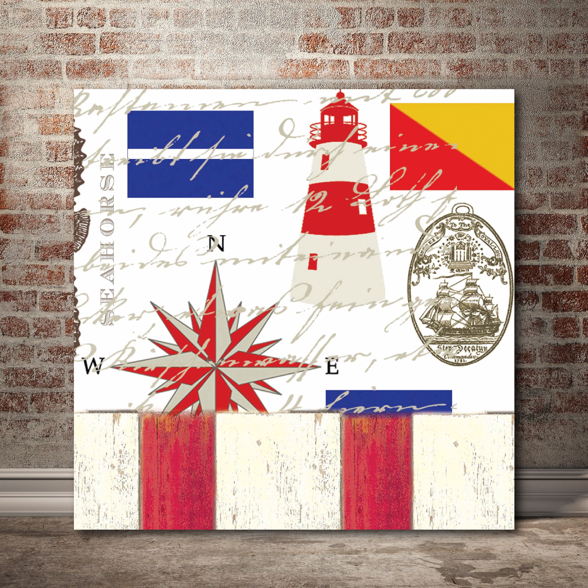 Courtside Market Nautical Flag II Gallery-Wrapped Canvas Wall Art, 16x16