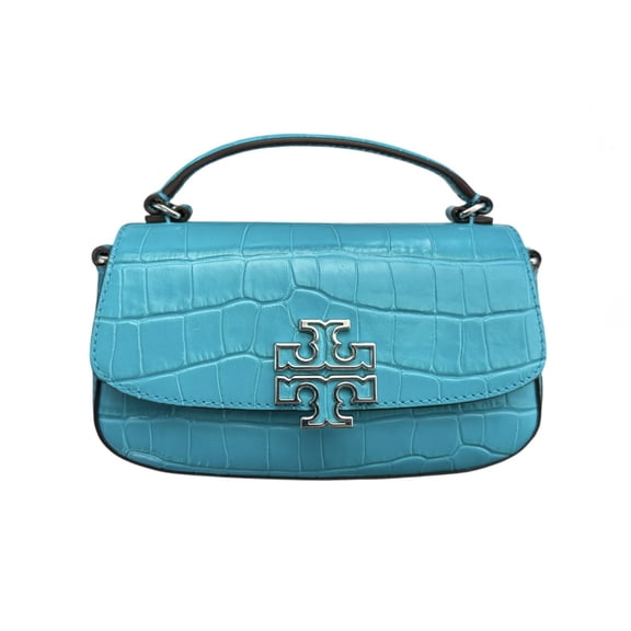 Tory Burch Britten Mini Top Handle Leather Crossbody Bag (Ocean Meadow)