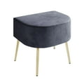 thumbnail image 3 of HMD Moveis Chaise avec Tabouret en Velours, Gris Foncé, 3 of 6