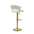 thumbnail image 5 of Lumibee Set of 2 Modern Velvet Adjustable Bar Stools with Backs Set of 2 - Ivory, 5 of 5