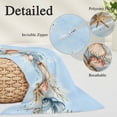 thumbnail image 6 of Blue Coastal Throw Pillow Cover, Pillowcase Protectors with Zipper, Breathable Decorative Lumbar Pillow Case Cover, Summer Nautical Beach Conch Starfish Coral Pillow Shams for Couch Sofa 12x20Inch, 6 of 8