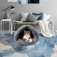 thumbnail image 3 of Cama suave y cálida para gatos, carpa para gatos de invierno, cama para dormir con calefacción automática, cueva de terciopelo para gatos, nido triangular para mascotas de invierno para cachorros de, 3 of 5