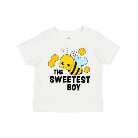 

Inktastic The Sweetest Boy with Bee and Honey Combs Gift Toddler Boy or Toddler Girl T-Shirt