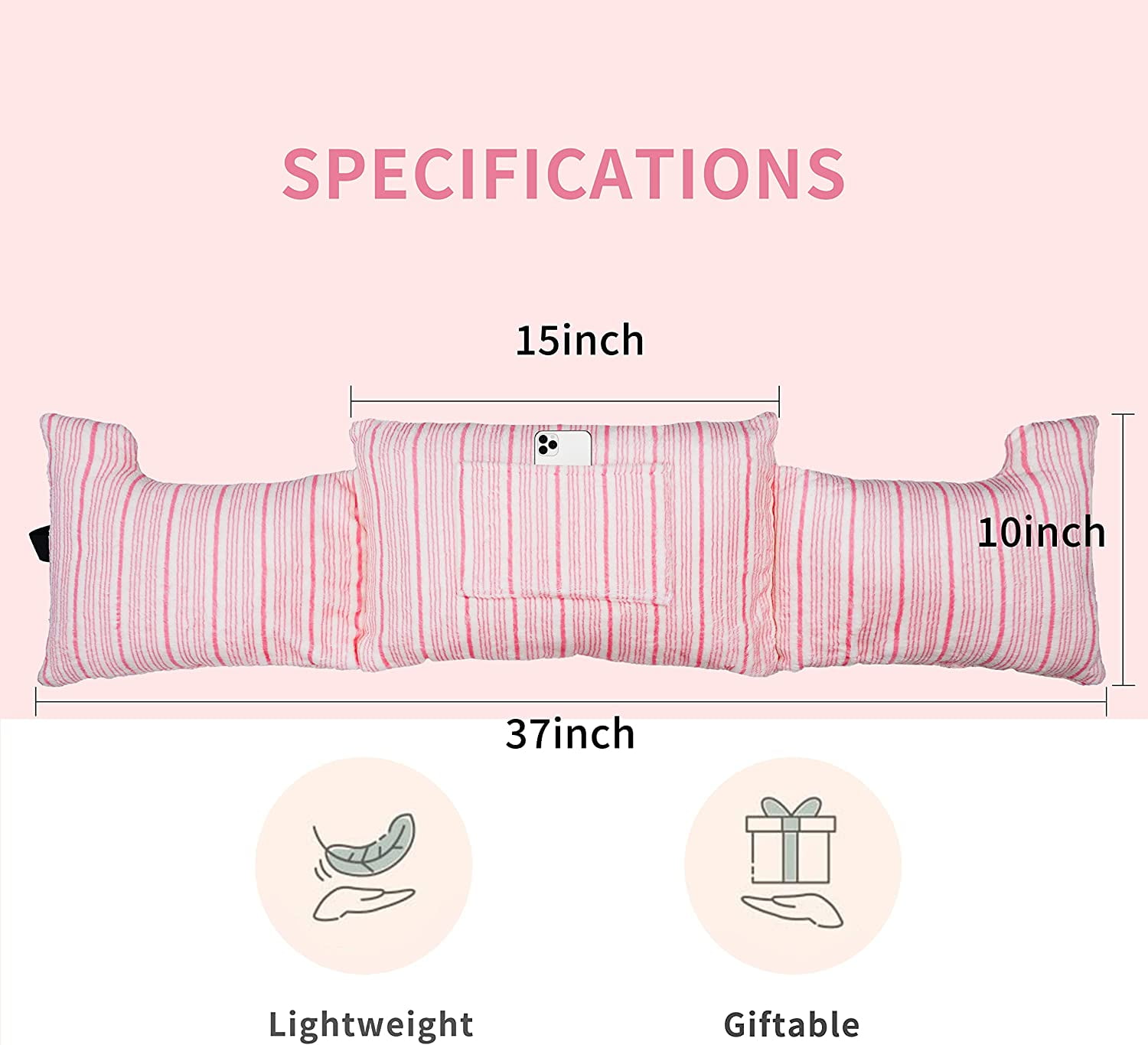 Mastectomy Pillow - Post Surgery Pillow for Breast Cancer, Recovery Breast Pillow for After Heart Surgery, Breast Reduction & Augmentation, Soft Lightweight Heart Pillow with Pockets