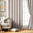 thumbnail image 2 of Vargottam Elegant Striped Pattern Curtains - Set of 2 Blackout Panels, 42 x 72 Inches - Noise Reducing & Energy-Efficient Room Darkening Window/Door Drapes for Modern Home Decor - Orange, 2 of 9
