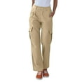 thumbnail image 6 of BRDFRL Women Cargo Pants High Waisted Casual Pants Baggy Stretchy Y2K Teen Girls Khaki S, 6 of 7