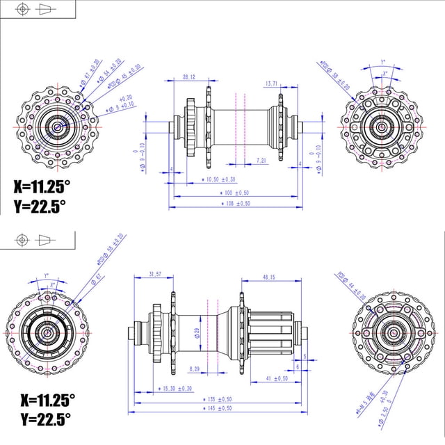 Baohd Moyeu de Roulement Taille Compacte Sans Bavures Réduit la Friction Fournitures de Cyclisme Installation Pratique Moyeux en Métal Alliage d'Aluminium Arbre de Roue Noir/relase Rapide
