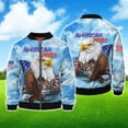 thumbnail image 3 of Chaqueta con estampado 3D del Día de la Independencia para hombre y mujer, estilo Harajuku, de manga larga, con cremallera y estampado de la bandera nacional de EE. UU., para primavera y otoño, Y2K, 3 of 4