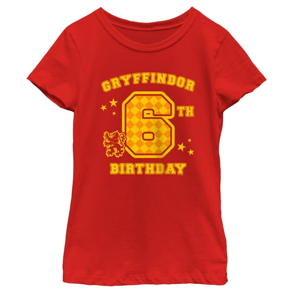 Girl's Harry Potter Gryffindor 6th Birthday Graphic Tee Red Large
