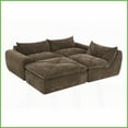 thumbnail image 5 of Modern Minimalist 116'' 4-Seat Particle Chenille Sofa for Living Room - No Assembly, Free Modular Design, 5 of 26