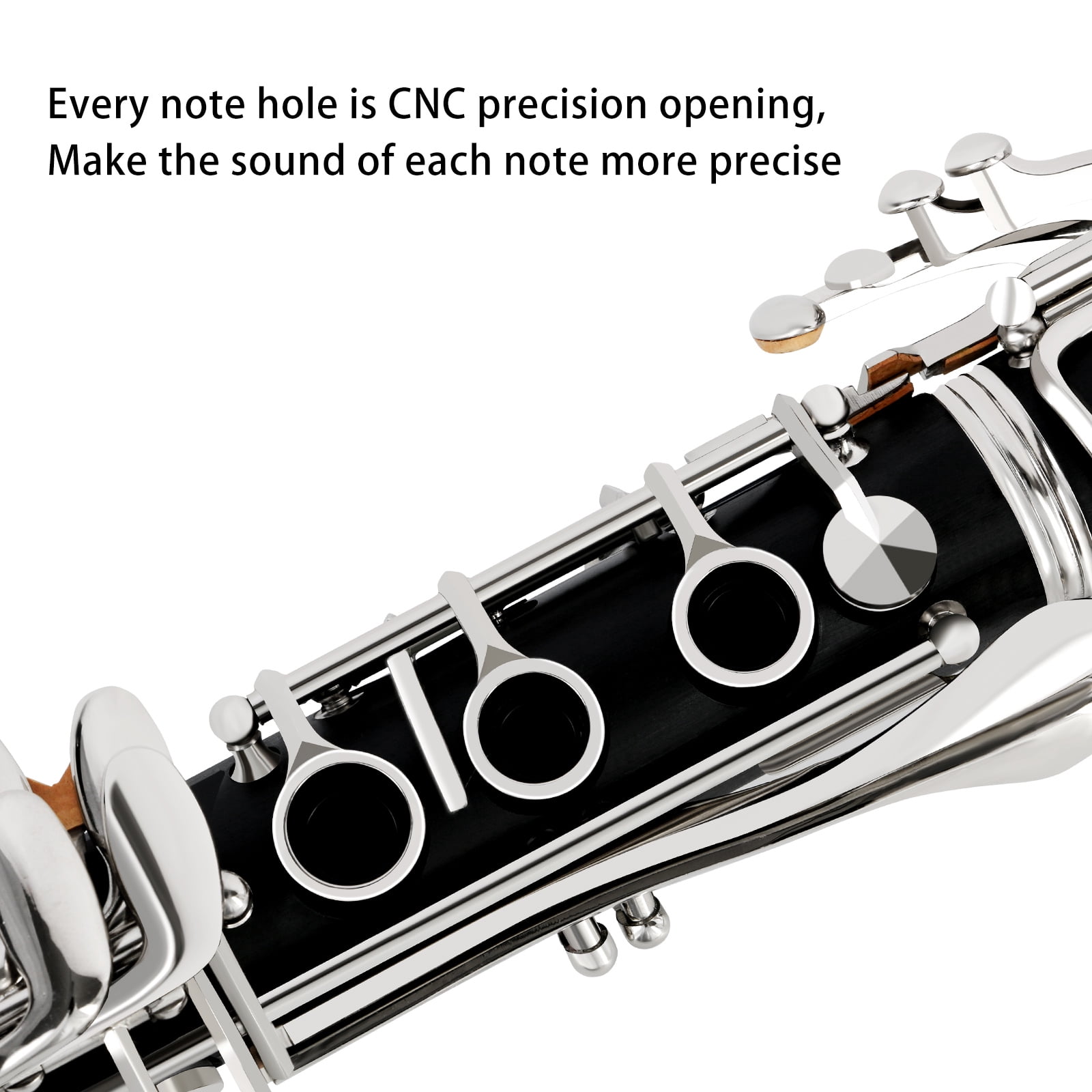 EASTROCK Bb Clarinet Nickel Plated Body 17 Keys Wide Range for Beginners Includes Stand Replacement Barrels Hard Case