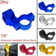 thumbnail image 2 of 2PCS 7/8" Motorcycle Dirt Bike Handlebar Rearview Mirror Mount Bracket Clamp 10mm, 2 of 6