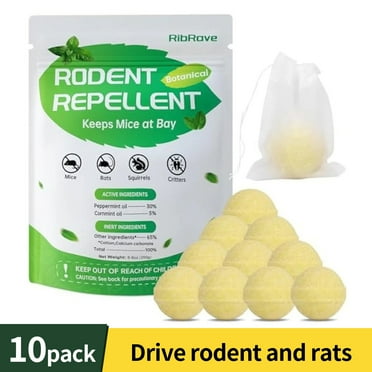 10 Packs Rodent Repellent Peppermint Oil to Repel Mice and Rats Mint Mice Repellent for Indoor & Outdoor to Get Rid of Mouse Rat Pest Squirrel Spider for Attic Garage RV House Light Yellow