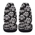 thumbnail image 5 of FOR U DESIGNS Sugar Skull Rose Pattern Seat Cover for Cars Washable 2 Pack Interior Covers for Cars for Women Men Stretchy Auto Decoration Accessories Universal Fit Most Vehicles, 5 of 7