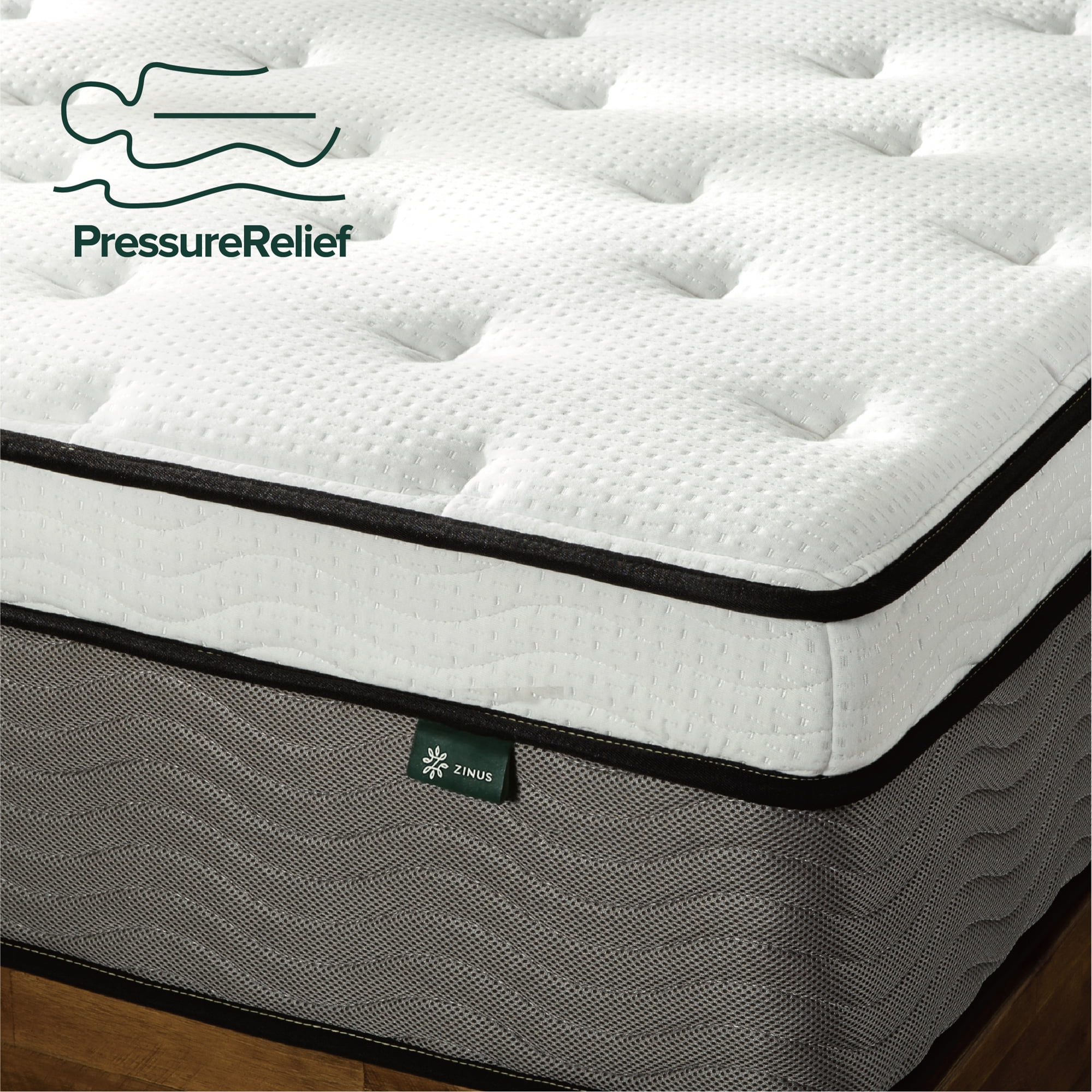 Zinus True Support 14" King Euro Top Medium Hybrid Mattress with Comfort Foam and Pocket Springs