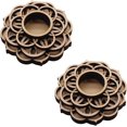 thumbnail image 1 of ZHU YU CHUN 2 PCS Creative Wooden Lotus Crystal Stand Sphere Display Stand Wooden Mini Sphere Holder Grid Board for Crystal Ball Nature Stone Collection(3.9 Inch lotus), 1 of 5