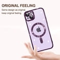 thumbnail image 5 of Magnetic Case for iPhone 14 Plus Case [Compatible with MagSafe] Camera Lens Protector Plating Luxury Cover for Women Men Clear Soft TPU Shockproof Protective Phone Case - Purple, 5 of 12