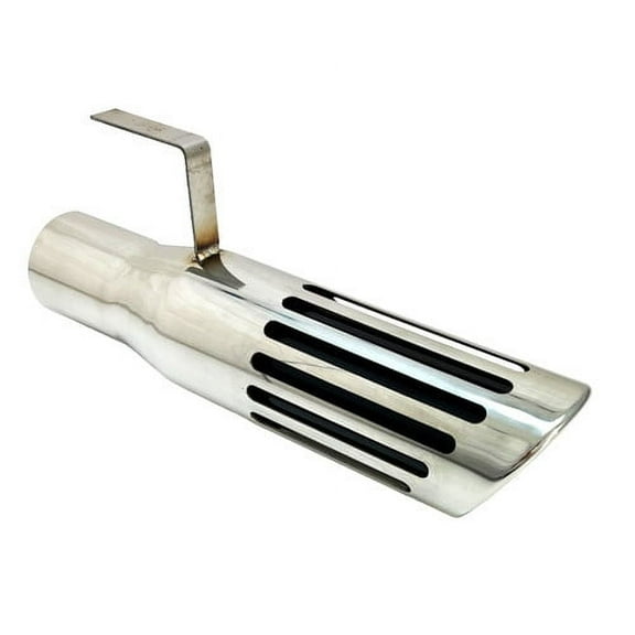 Exhaust Tip 2.50" Inlet 3.50 Dia 14.00" Long WMBH35014-250-GBK-SS B Body Slotted Black ID 304 Stainless W/Hanger Wesdon Exhaust Tip
